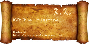 Kühne Krisztina névjegykártya